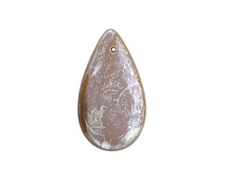 Czech Glass Moon Mist w/ Rembrandt Finish Teardrop Focal 18x30mm