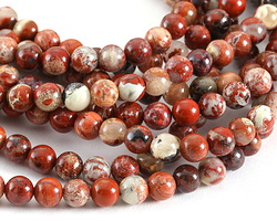 Flower Poppy Jasper Round 6mm