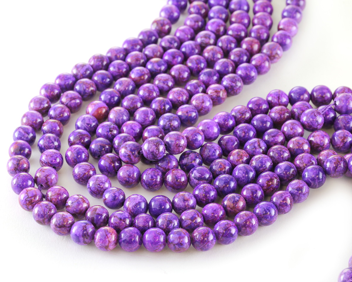 Purple Crazy Lace Calcite (dark) Round 8mm