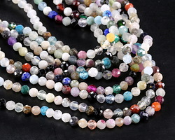 Multi Gemstone Faceted Round 3-3.5mm