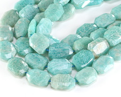 Brazil Amazonite Microfaceted Flat Slab 16x12mm