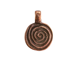Mykonos Antique Copper (plated) Spiral Pendant 16x23mm