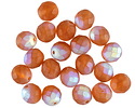 Czech Glass Matte Pumpkin AB Fire Polished Round 8mm
