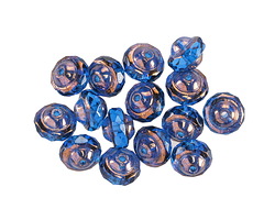 Czech Glass Bronzed Capri Blue UFO 6x8mm