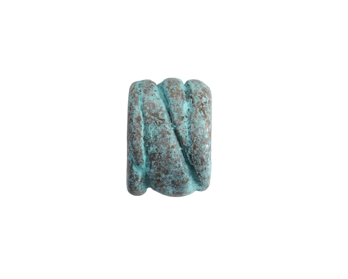 Mykonos Metalized Ceramic Copper Patina Textured Barrel 11x14mm