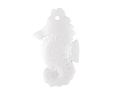 Crystal Beach-Style Glass Sea Horse Pendant 17x29mm