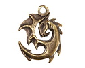 Mykonos Antique Brass (plated) Spiral Dragon 23x31mm