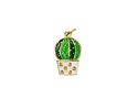 18k Gold (plated) Enamel Barrel Cactus Focal 9x15mm