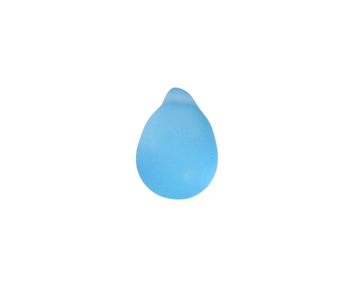 Turquoise Bay Beach-Style Glass Teardrop Focal 14x10mm