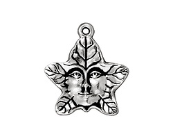 TierraCast Antique Silver (plated) 2-Sided Tree Spirit Charm 19x20mm
