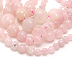 Rose Quartz Faceted Round Graduated 6-13mm Beads