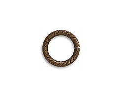 Vintaj Natural Brass Heavy Cross Hatch Jump Ring 14mm