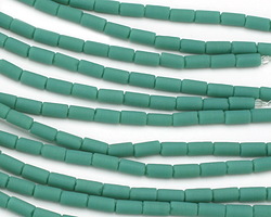 Vintage Turquoise Beach-Style Glass Tube 8x4mm