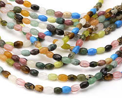 Multi Gemstone Rice 6x4mm