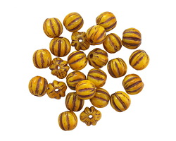 Czech Glass Golden Dandelion Melon Round 5mm