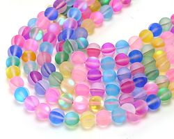 Multi Fused Glass AB (matte) Round 10mm