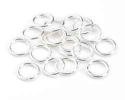 Silver (plated) Round Jump Ring 8mm, 18 gauge
