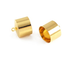 Gold (plated) 11mm Cord End w/ Loop 12x12mm