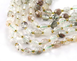 Rainbow Green Rutilated Quartz Energy Tube 8x7mm