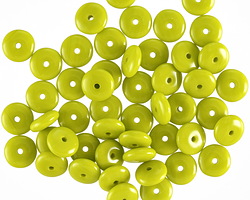 Czech Glass Opaque Green Gaspeite Spacer 2x6mm
