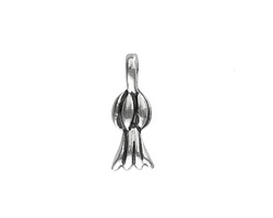 Mykonos Antique Silver (plated) Squash Blossom Drop Charm 8x21mm