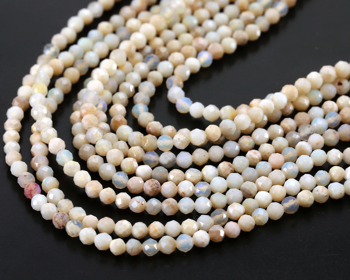 Ethiopian Opal Microfaceted Round 3mm