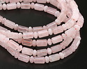 Rose Quartz Barrel Rondelle 4x6mm, 10x6mm