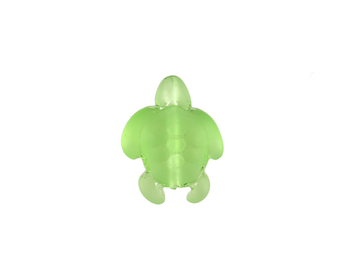 Peridot Beach-Style Glass Small Sea Turtle 20x15mm