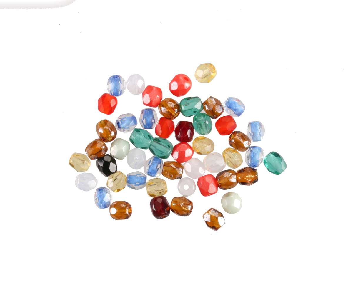 Czech Glass Multi Color Fire Polished Round 3mm