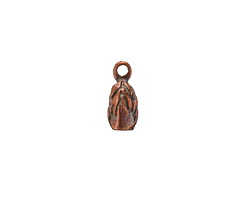 Mykonos Antique Copper (plated) Asparagus Top 2.5mm Glue-In Cord End 9x6mm