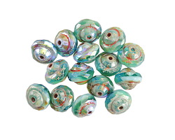 Czech Glass Aquamarine Waters AB Picasso UFO 6x8mm