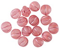 Czech Glass Matte Ballerina w/ Metallic Pink Melon Round 8mm
