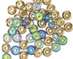 Czech Glass Crystal AB w/ Gold Finish Spacer 2x6mm