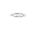 Clear Crystal Elongated Oval Link in Silver Finish Bezel 22x6mm