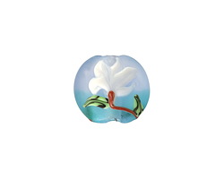 Grace Lampwork Matte Magnolia Mist Lentil 15x13mm
