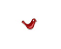 Antique Silver (plated) Red Enamel Bird Bead 8x12.5mm