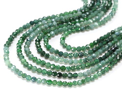 Guatemalan Jade (A) Ombré Microfaceted Round 3mm