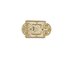 Zola Elements Matte Gold (plated) Scrollwork Bezel Rectangular 5mm Flat Cord Slide 21x13mm