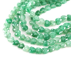 Green Strawberry Quartz (A) Microfaceted Heart 8mm
