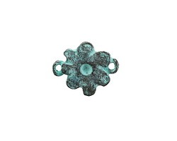 Mykonos Copper (plated) Blue Patina Daisy Link 15x20mm