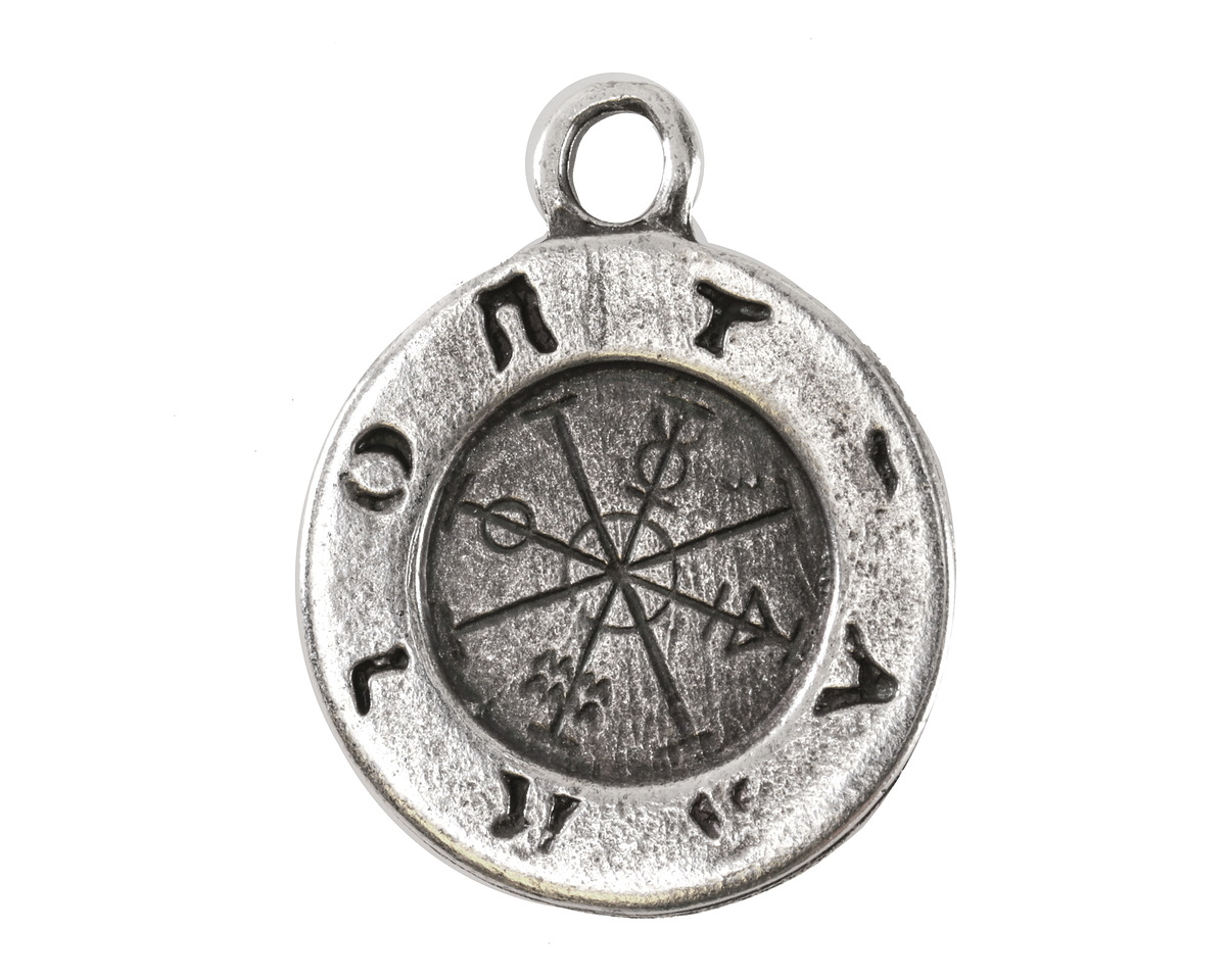 Mykonos Antique Silver (plated) Ancient Astrology Focal 35x44mm
