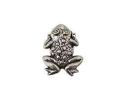 Green Girl Pewter Frog Button 15x19mm
