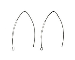 Silver (plated) Horse Eye Earwire 44x17mm