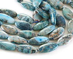 Larimar Blue Crazy Lace Agate Oval 15x30mm