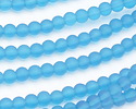 Pacific Blue Beach-Style Glass Round 4mm