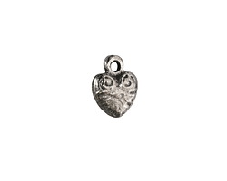 Mykonos Antique Silver (plated) Ornate Heart Charm 13x10mm