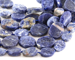 Orange Sodalite (Matte) Rough Face Freeform Oval Slice 18-22x12-16mm