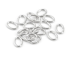 Silver (plated) Oval Jump Ring 7x5mm, 18 gauge
