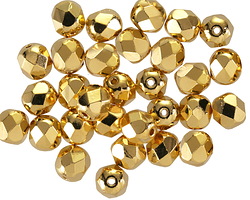 Czech Glass Gold Fire Polished Round 6mm