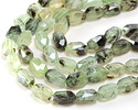 Prehnite (w/ Rutile) Microfaceted Long Nugget 9x14mm